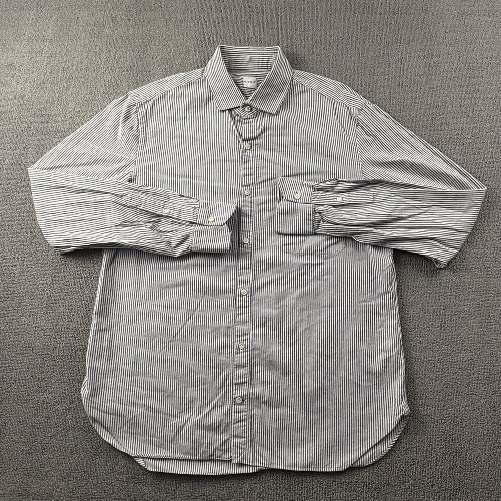 Eidos Shirt Adult Size 15 - 41 Striped Button Up Long Sleeve Luxury Casual Men's